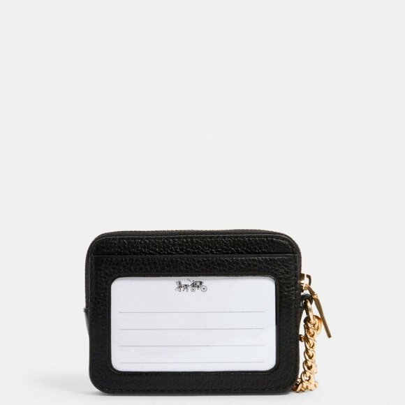 Coach zip card case with chain NWT PRICE FIRM - Picture 2 of 2